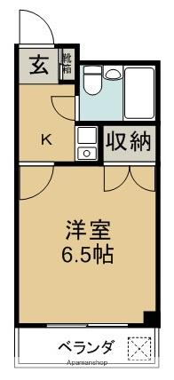 スカイコート佐古(1K/6階)の間取り写真