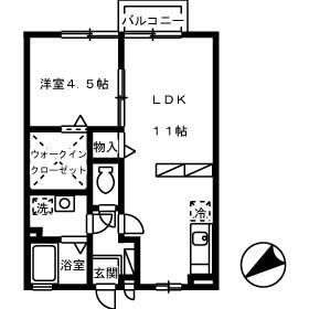 エスペランサ(1LDK/2階)の間取り写真