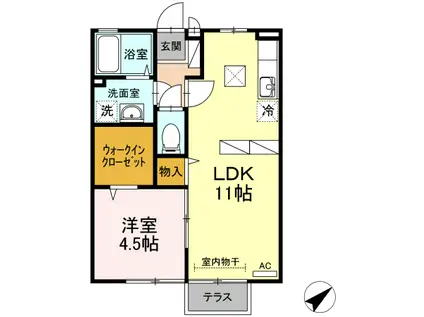 エスペランサ(1LDK/1階)の間取り写真