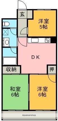 ハイツ生藤(3DK/3階)の間取り写真