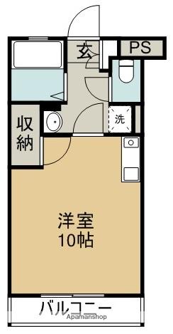 WISDOM徳島町(ワンルーム/2階)の間取り写真