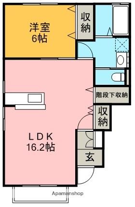 ナトゥラヴィータ六番館(1LDK/1階)の間取り写真