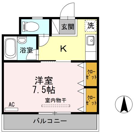 ルミナスコート(1K/3階)の間取り写真