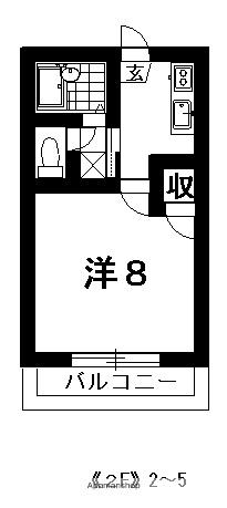 エクセルコーポ(1K/2階)の間取り写真