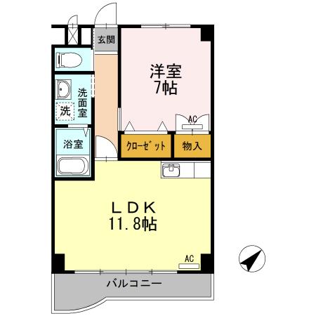 プレタ21(1LDK/3階)の間取り写真