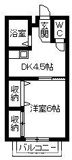 エクセレント97チュミック(1DK/1階)の間取り写真