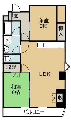 春日ハイツ(2LDK/2階)の間取り写真