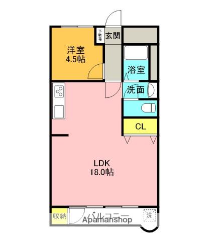 第4三宅ビル(1LDK/4階)の間取り写真