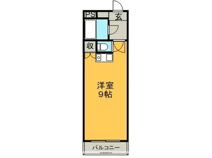 北斗ビル(1K/2階)の間取り写真
