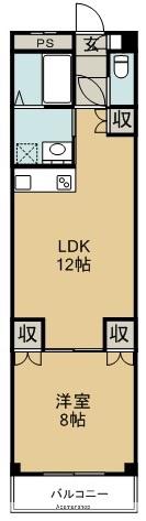 グランディール(1LDK/2階)の間取り写真