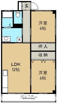 ガーデンコート・パミエC(2LDK/2階)の間取り写真