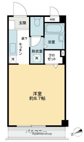 フィネス佐古(1K/3階)の間取り写真