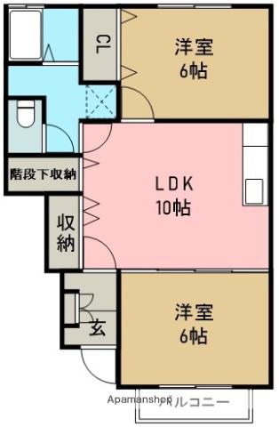 ロイヤルファイン参番館(2LDK/1階)の間取り写真