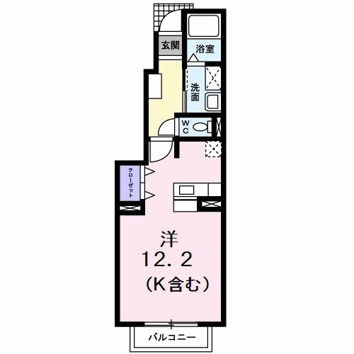 エスペランサ翔(ワンルーム/1階)の間取り写真