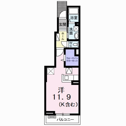 AKARI(ワンルーム/1階)の間取り写真