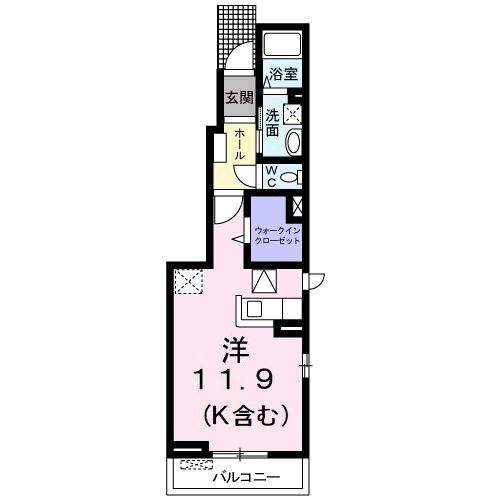 グランドライン(ワンルーム/1階)の間取り写真