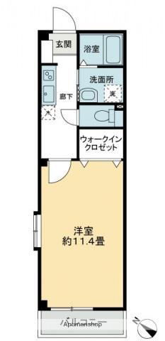 フォブール勝瑞(1K/2階)の間取り写真