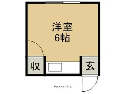 志摩荘(ワンルーム/2階)の間取り写真