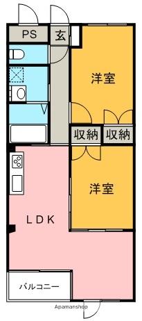 KSガーデン神明(2LDK/1階)の間取り写真