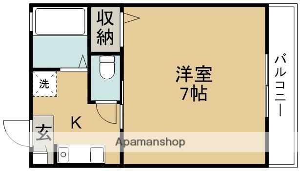 グリーンカーサ(1K/2階)の間取り写真