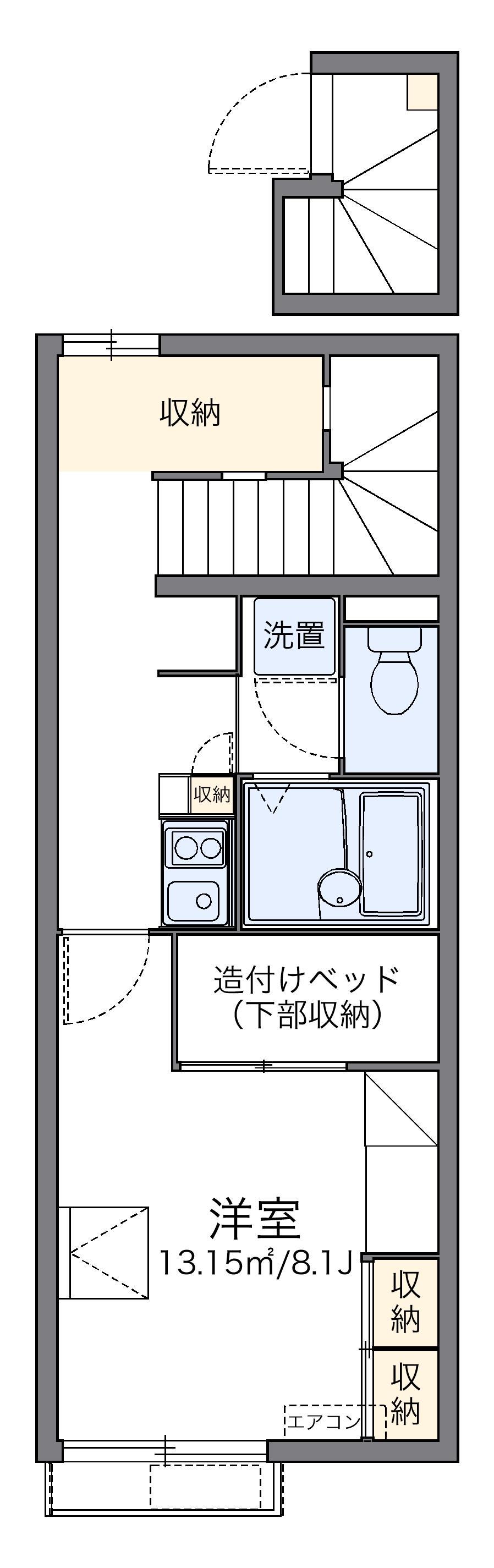 レオパレス一力(1K/2階)の間取り写真