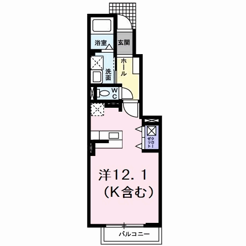 エアリー レジデンス A(ワンルーム/1階)の間取り写真