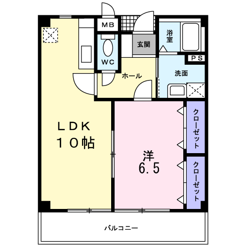 レジデンス・ノンノサン(1LDK/1階)の間取り写真