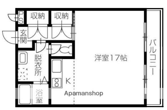 ソレイユ1番館(ワンルーム/2階)の間取り写真