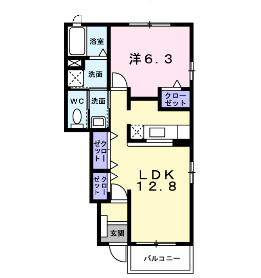 メルヴェイユ-(1LDK/1階)の間取り写真
