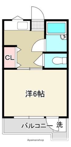 コーポ桑村(1DK/2階)の間取り写真