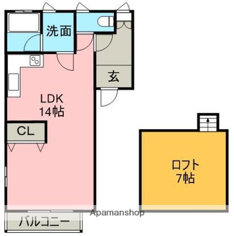 ビレッジ北矢三(ワンルーム/1階)の間取り写真