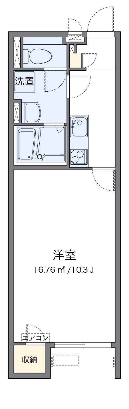 クレイノサンセーズ(1K/1階)の間取り写真
