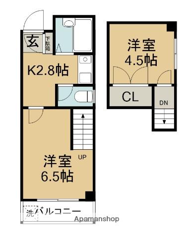 シティガーデン富田(2K/7階)の間取り写真