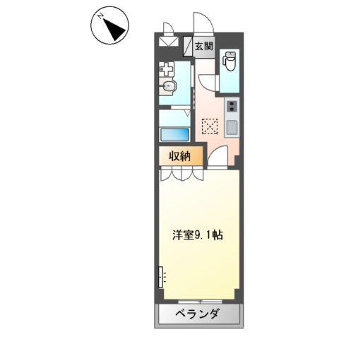 ルミナスハイム羽浦Ⅱ(1K/1階)の間取り写真