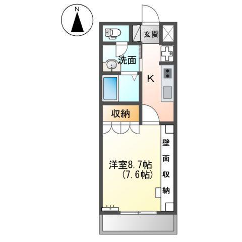 エクセルコート南島田(1K/2階)の間取り写真