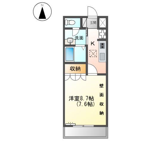 エクセルコート南島田(1K/1階)の間取り写真