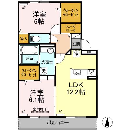 セジュール シンワ(2LDK/3階)の間取り写真