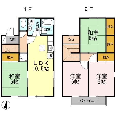 ガーデンタウン松島　Ｃー１棟(4LDK)の間取り写真