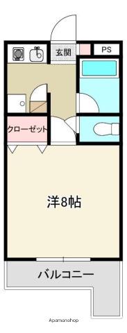 レジデンス徳島(1K/4階)の間取り写真