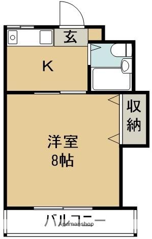 リバティN1N2(1K/4階)の間取り写真