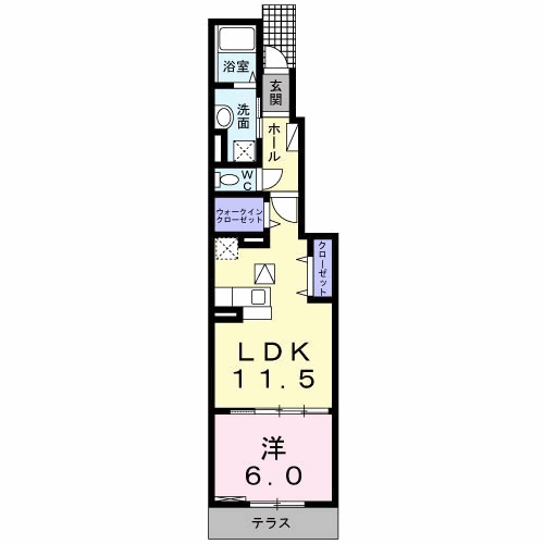 ハウラービレッジ 大阪屋(1LDK/1階)の間取り写真