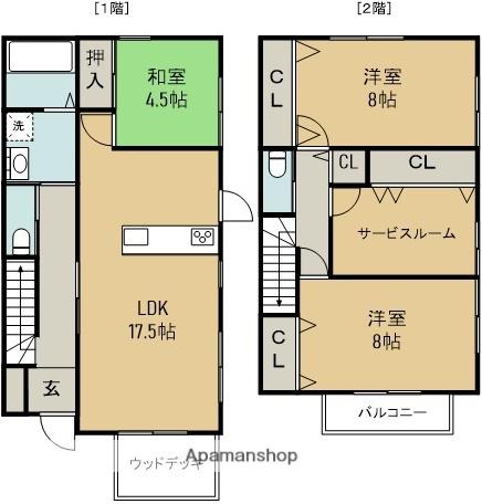 徳島線 徳島駅 徒歩24分 2階建 築5年(3SLDK)の間取り写真