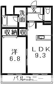 M97・70(1LDK/1階)の間取り写真