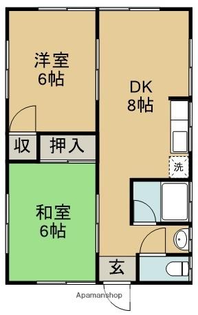 橋口アパート(2DK/1階)の間取り写真