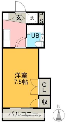 ヤングハイツ(1K/2階)の間取り写真