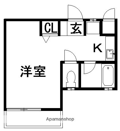 フルハウス(1K/2階)の間取り写真
