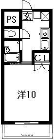 パールメゾンⅡ(1K/4階)の間取り写真