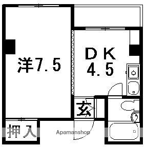 パークシャトー(1DK/9階)の間取り写真