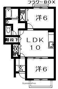ナトゥラヴィータ壱・弐番館(2LDK/1階)の間取り写真