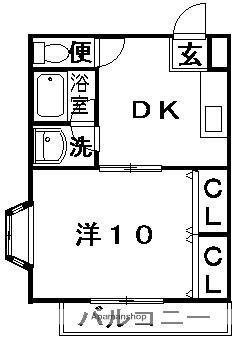 メゾン クドウ(1DK/2階)の間取り写真
